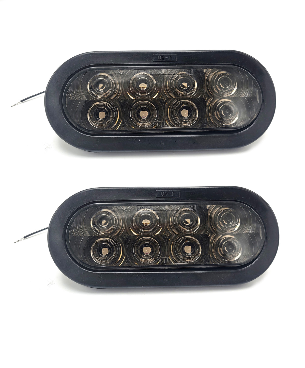Pair Smoke Tint Lens 6" Red LED Stop Turn Tail Light Grommet TecNiq Trailer Truck (T68-RTG0P-KITx2)