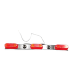 Sealed Incandescent Red Self Grounding 3 Light ID Bar Trailer Semi Flatbed (J-500-3BR)