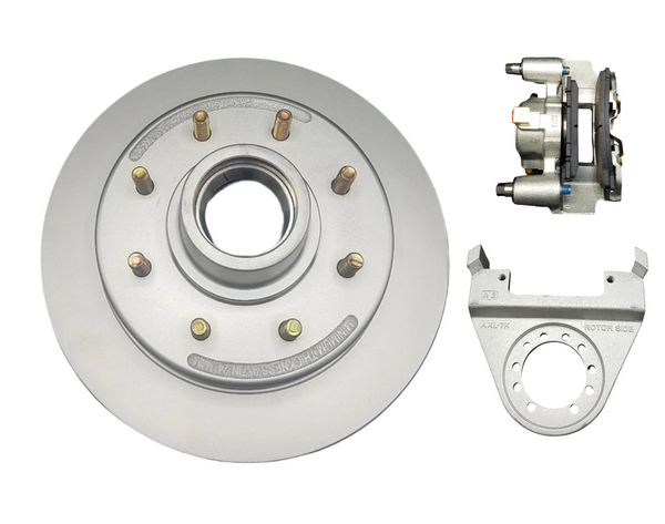 Hub Rotor, Disc Brake, 1/2" Studs 8 Lug, Caliper 77-7K LB and Mounting Bracket 77-7K-DBB (77-7K-RTR-KIT)