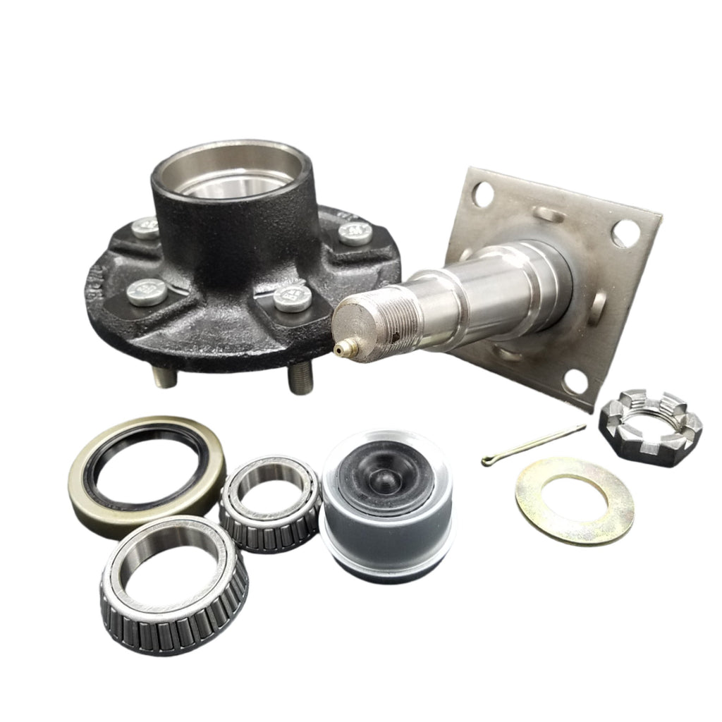 5 x 4.5 Replacement Idler Hub Spindle Kit w/BRAKE FLG Trailer Axle 3500# 84 (STUB-84FZ-545-H)