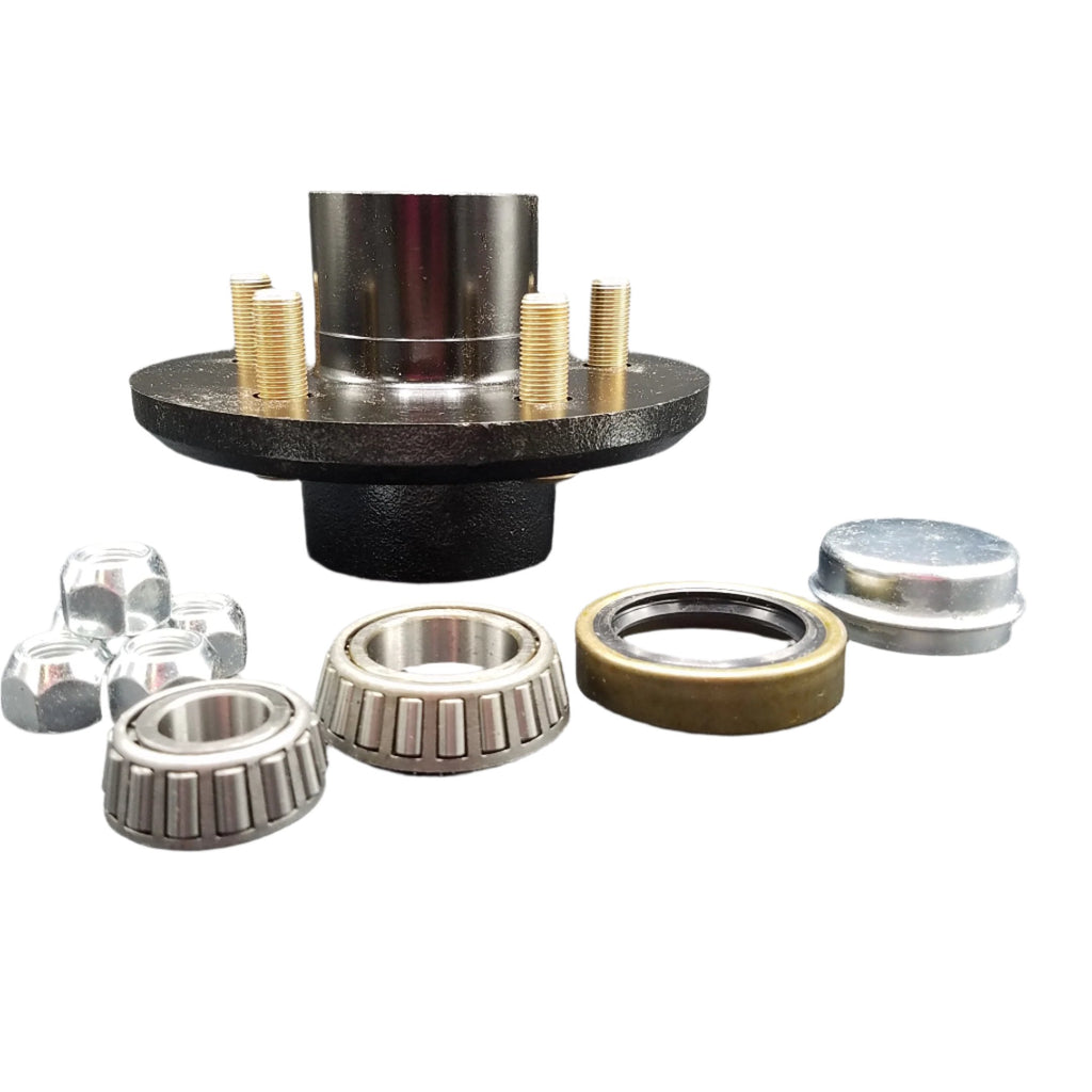 SPECIAL SHORT Idler Hub 2500# Trailer Axle 5 x 4.5 Uses 67048 11949 Bearing SL150 Seal Titan Dico (DX22XR-KIT)