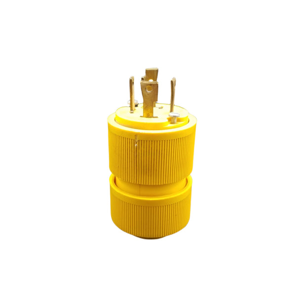 LOCKING PLUG, GATOR GRIP, YELLOW, 30 AMP 250 VOLT GE 3 Phase Twist Lock (L15-30)