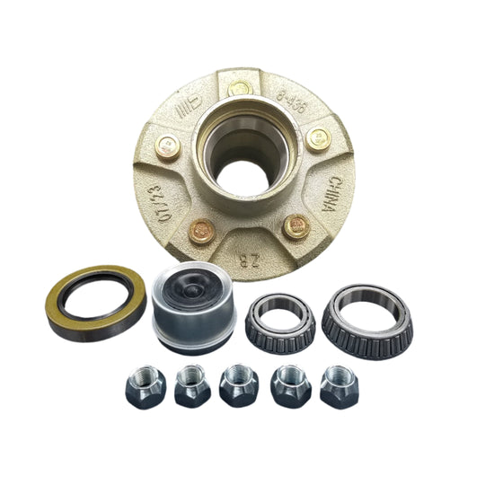 Dexter / UFP 3700 lb Trailer Hub Kit – 5 on 4.5 Bolt Pattern – Zinc Plated – Complete with Bearings (13684U-KIT)