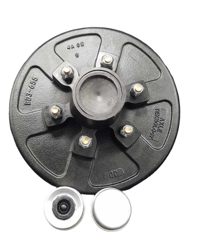 Pre-Greased 12" Hub Drum Kit, 6K, 6 x 5.5, 1/2" Studs(19-125)