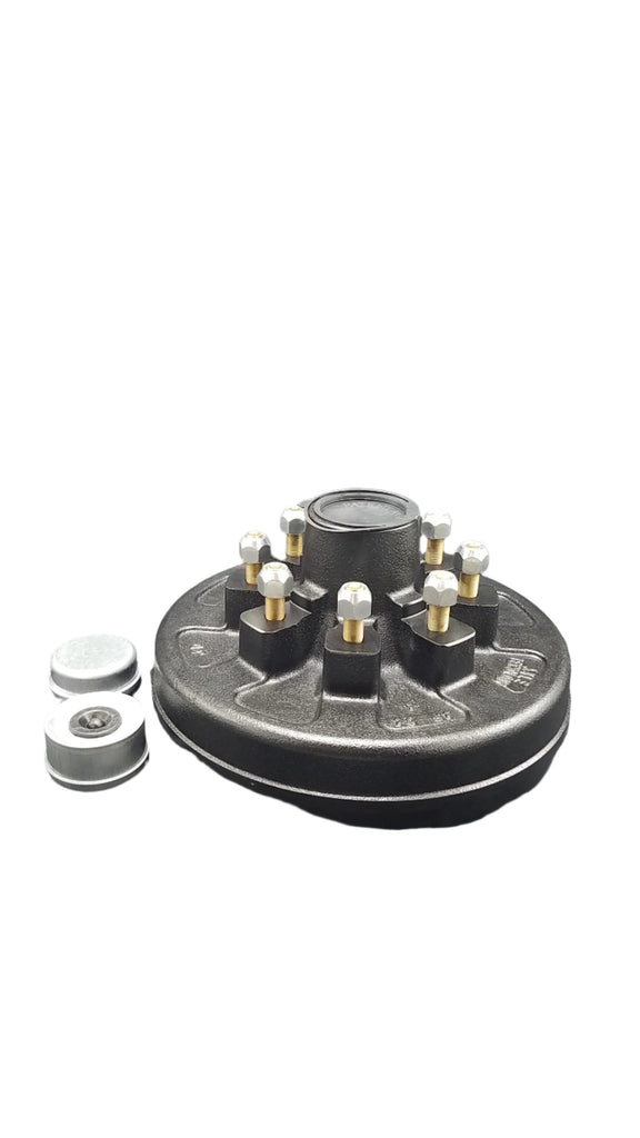 Pre-Greased 12" Hub Drum Kit, 7K, 8 x 6.5, 9/16" Studs (19-135)