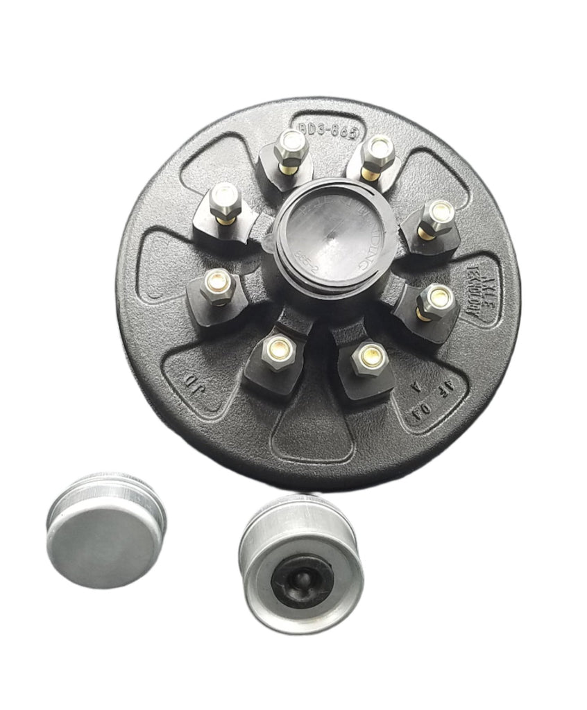 Pre-Greased 12" Hub Drum Kit, 7K, 8 x 6.5, 9/16" Studs (19-135)