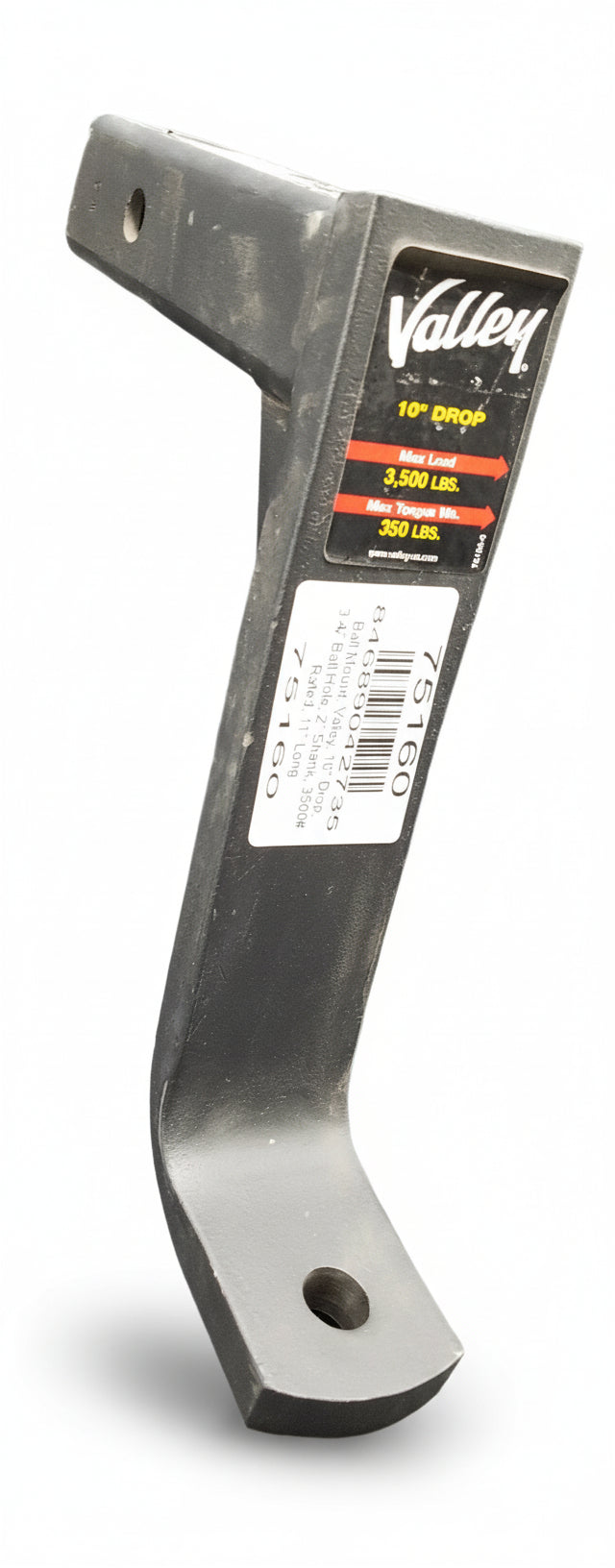 Valley Ball Mount 10" Drop 3500# Rated 11" Long (75160)