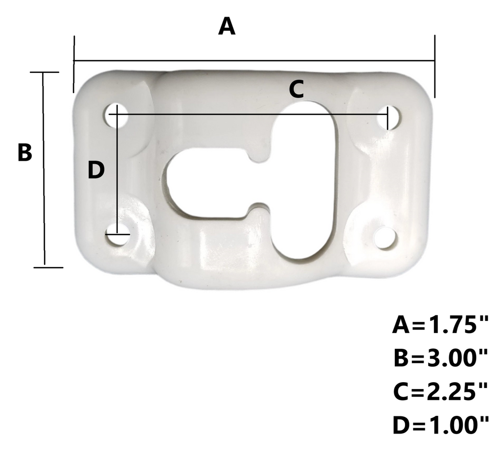6" White Trailer Door Hold Back – T-Style Catch Holder Hook for RV, Cargo, Enclosed (MD460W-Kit)