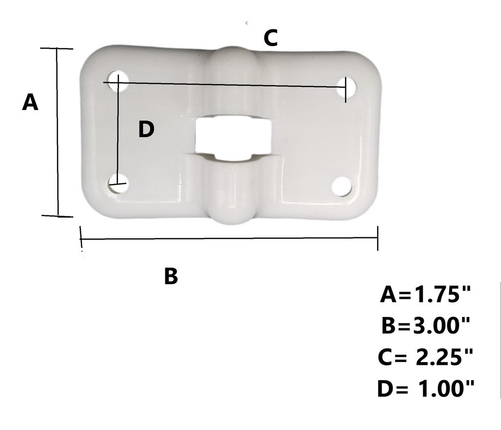 6" White Trailer Door Hold Back – T-Style Catch Holder Hook for RV, Cargo, Enclosed (MD460W-Kit)