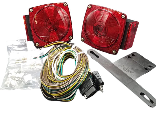 Wesbar Under 80" Submersible Tail Light Kit With Wishbone Harness License Plate Bracket Trailer Boat (407500)