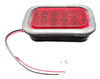 Jammy 3" x 5" Red LED Stop Turn Tail Lamp Kit 15 Diodes Black Grommet  3 Way PL-3 Female Connector (J-35-RK)