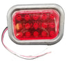 Jammy 3" x 5" Red LED Stop Turn Tail Lamp Kit 15 Diodes Black Grommet  3 Way PL-3 Female Connector (J-35-RK)