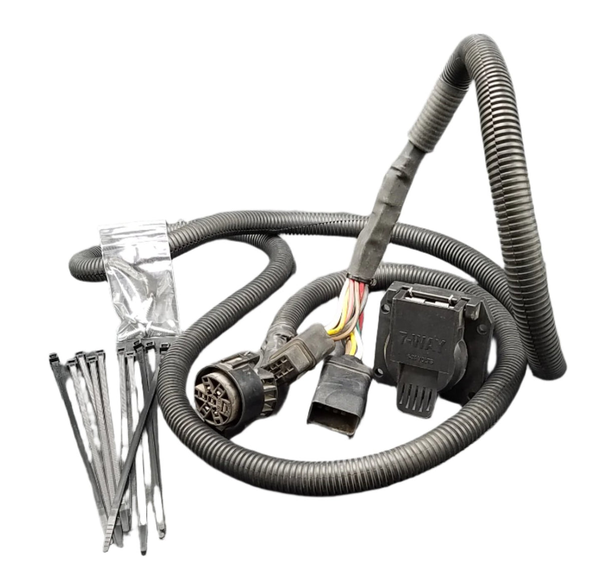 5th Wheel/Gooseneck Custom Wiring Harness 7-Pole Connector 7’ Long Custom Fit Fits Various Dodge and Ram Models Includes Zip-Ties and Self-Tapping Screws