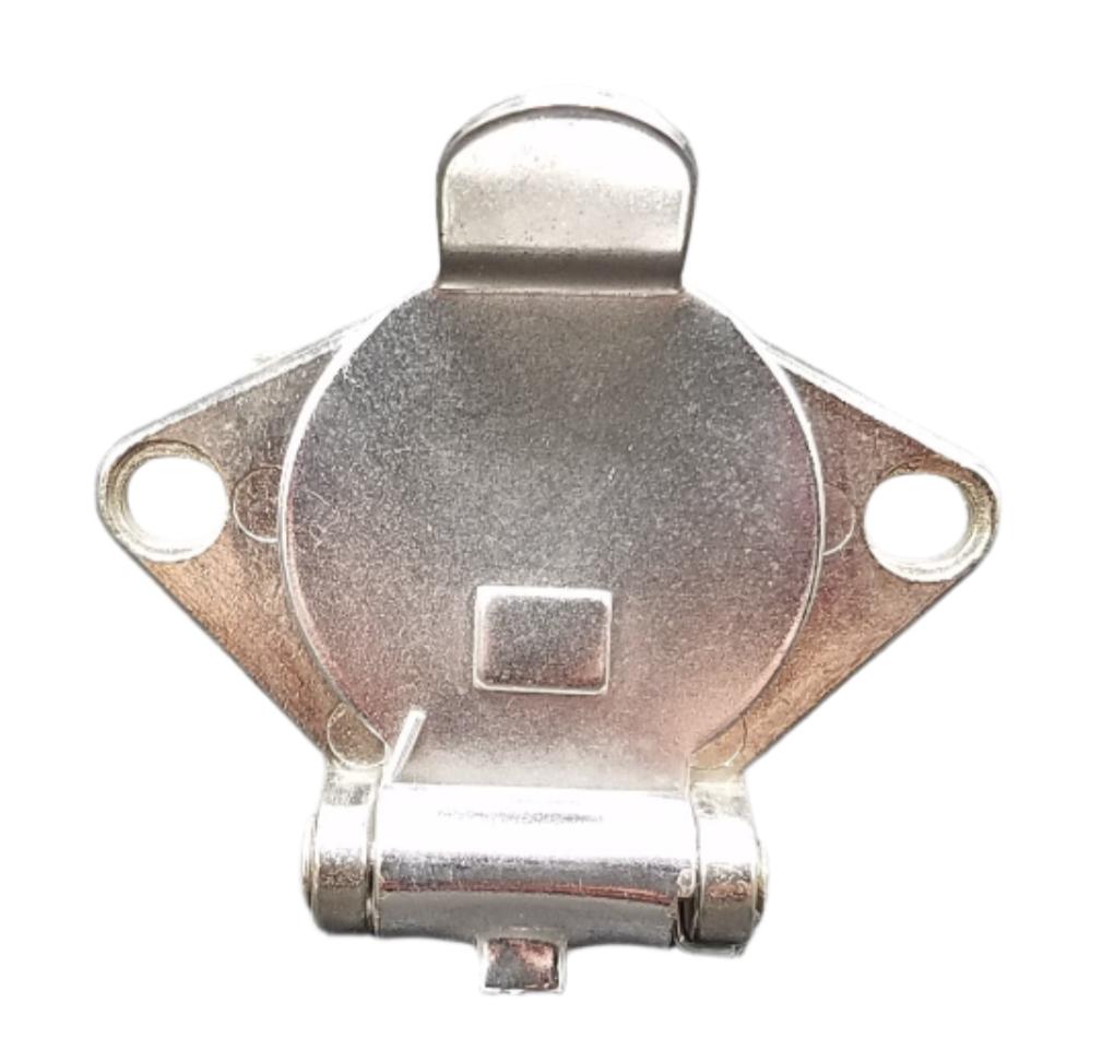 Trailer Wiring Socket, 5-Pole, Round Pin, Chrome-Plated, Concealed Terminals, Fits Trailers, Durable and Corrosion-Resistant (R5CD)