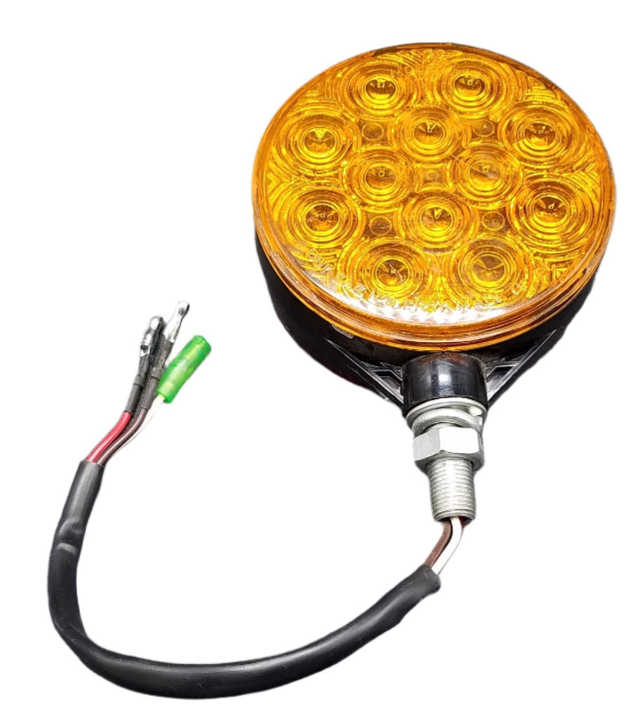 Jammy, LED Dual Face Pedestal Lamp Stop/Tail/Turn Model Amber/Red Lens Agricultural Lighting Durable Black ABS Plastic Base (J-755-AR)