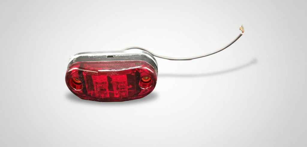 Grote Clearance Marker Light 2 1/2" Oval LED Red  Sealed Surface Mount Self-Grounded Base Fits Trailers Moisture Protection (47012)
