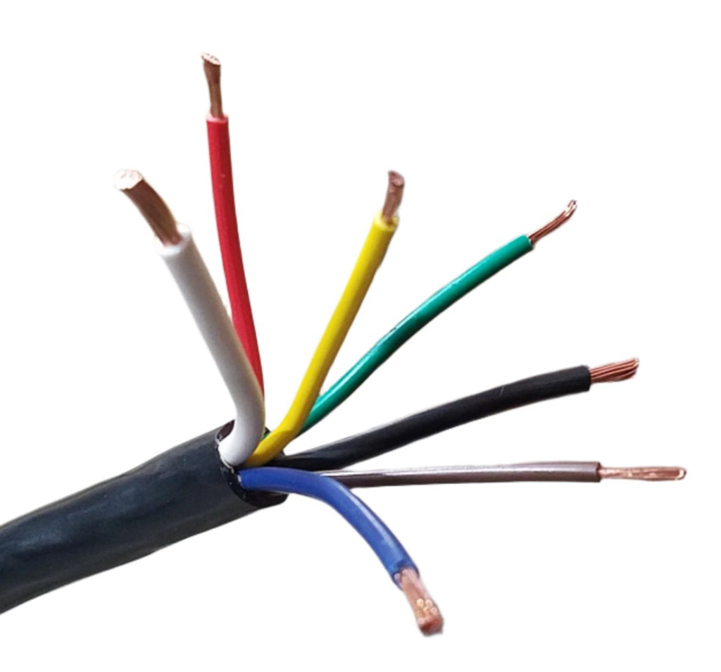 Multi Gauge 7 Seven Wire RV Camper Trailer Cable Cord Plug Conductor Cable SOLD IN 5' SECTIONS (WTC147M-5)