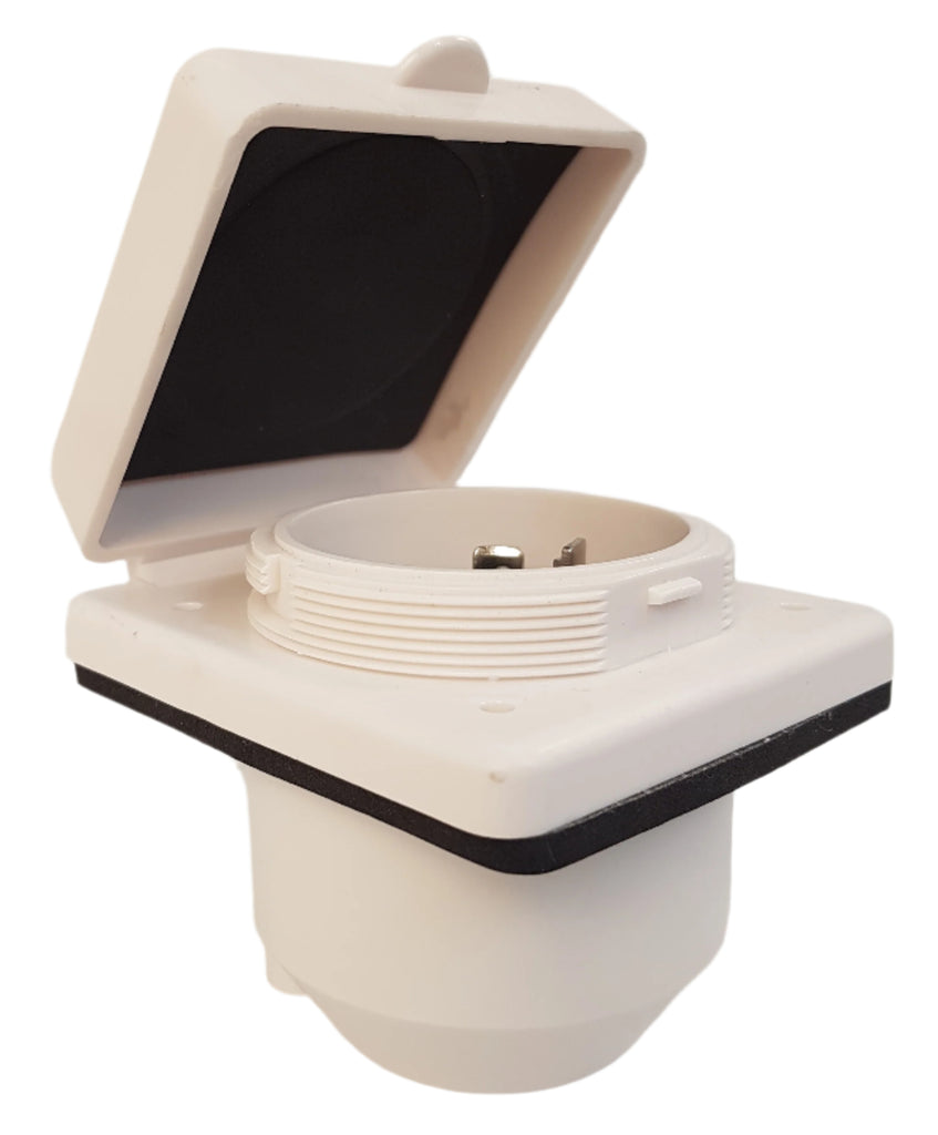 Motor Base Plug Epicord 30 Amp Twist Lock Power Inlet - White Trailer Boat RV  (277-000137)