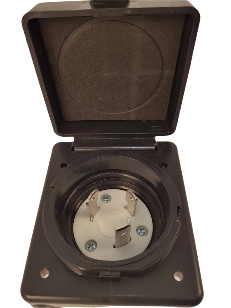 Motor Base Plug Epicord 30 Amp Twist Lock Power Inlet - Black Trailer Boat RV (277-000138)