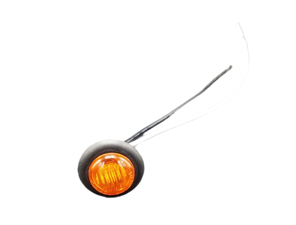 3/4" Round Amber Marker Light Amber Lens 7" Lead DOT Approved (34AML)