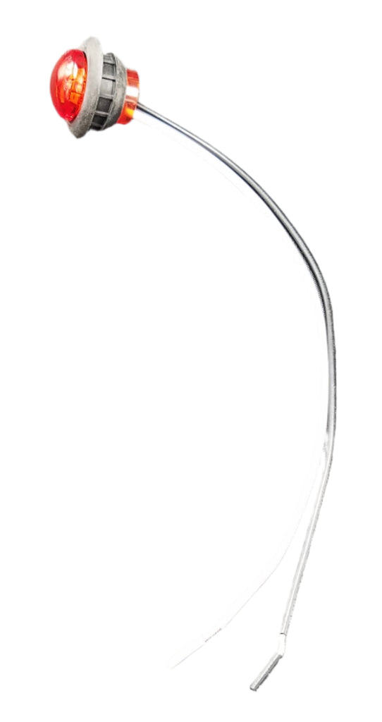 3/4" Round Amber Marker Light Amber Lens 7" Lead DOT Approved (34RML)