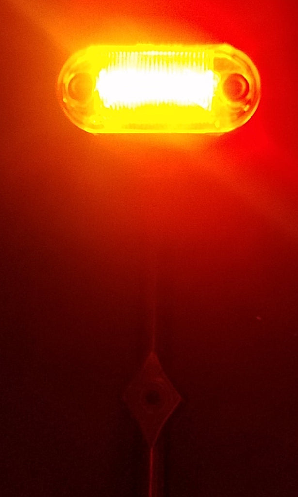 Jammy Oval LED Red & Amber Fender Light Clear Lens (Passenger Side) Right Side (J-510-FMR)