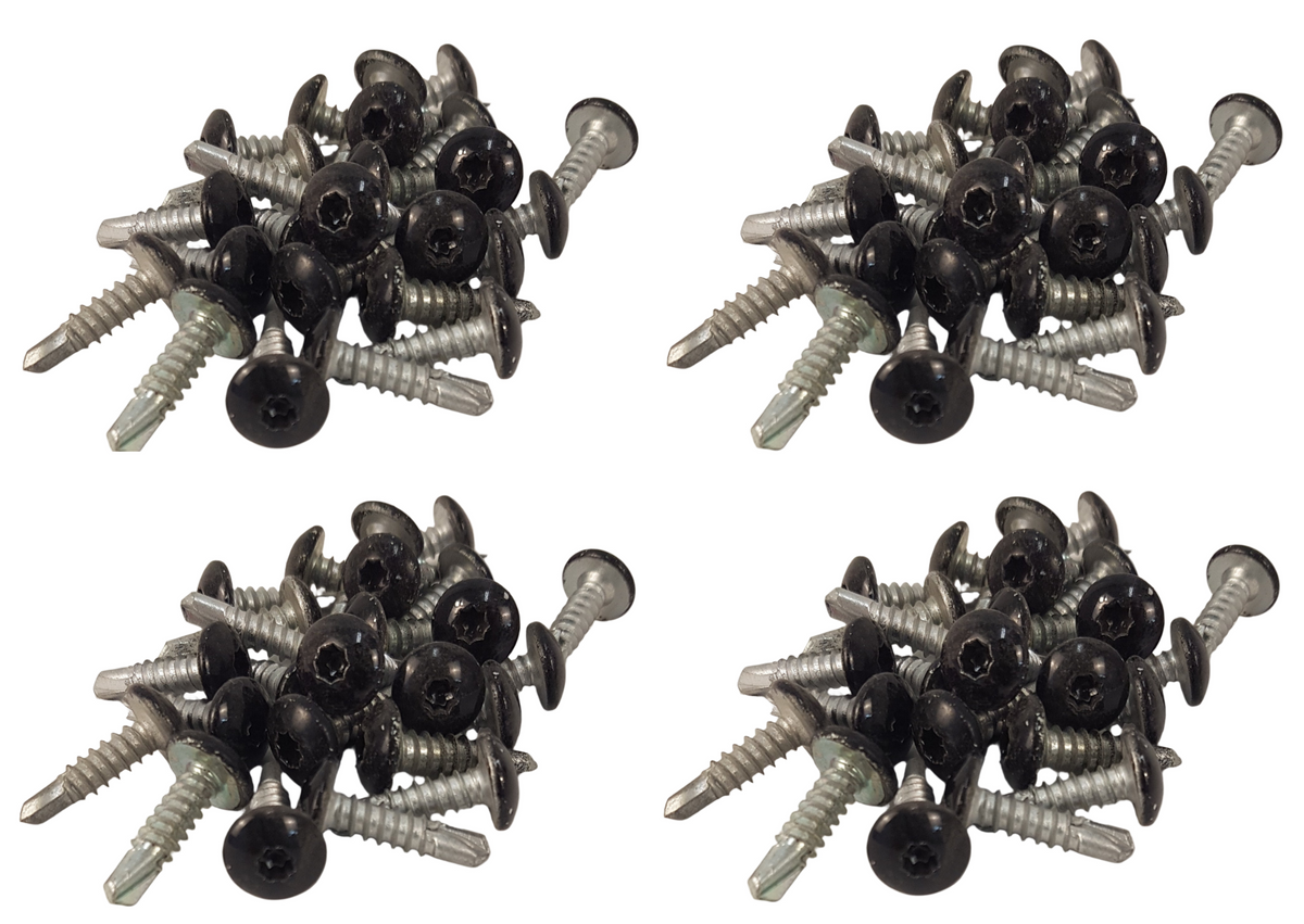 100 Pack - Black #10 Head x 3/4" G2 Cargo Trailer Exterior Sheet Metal Panel Screws Aluminum/Steel Skin (1034TOT3-G22000-100)