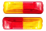 Pair (2) of Jammy 1-1/4" x 3-3/4" Dual Lens Amber/Red Sealed Lamp LED Snap In Fender Mount Light (J-5765-AR-LOTOF2)