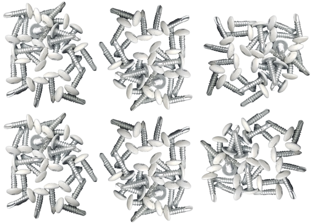 #10 Head 3/4" Truss Octa Drive T-3 Bit Self Tapping Cargo Screw Plated G2 AND PAINTED 9000 WHITE (1034TOT3-G29000X150)