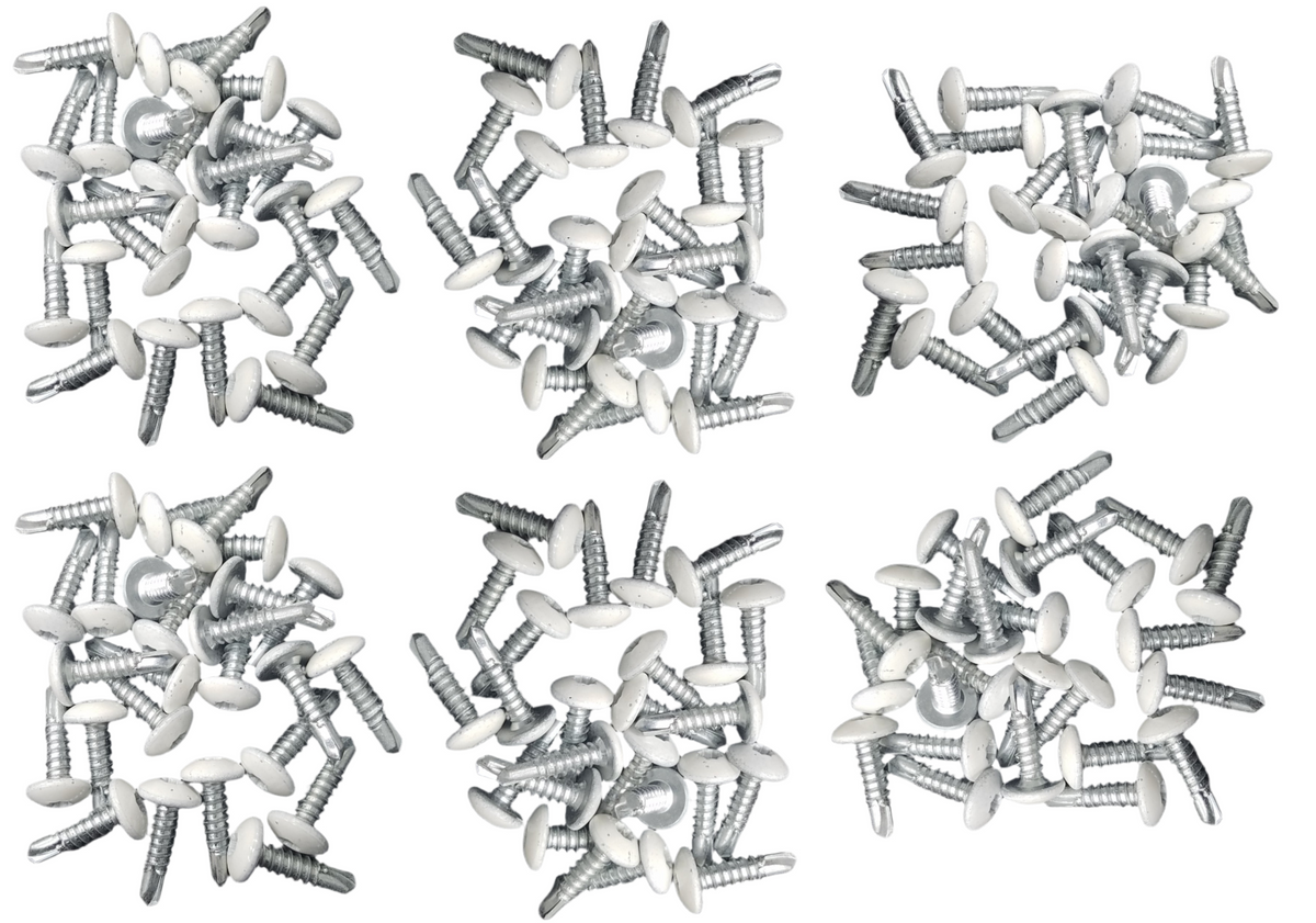#10 Head 3/4" Truss Octa Drive T-3 Bit Self Tapping Cargo Screw Plated G2 AND PAINTED 9000 WHITE (1034TOT3-G29000X150)