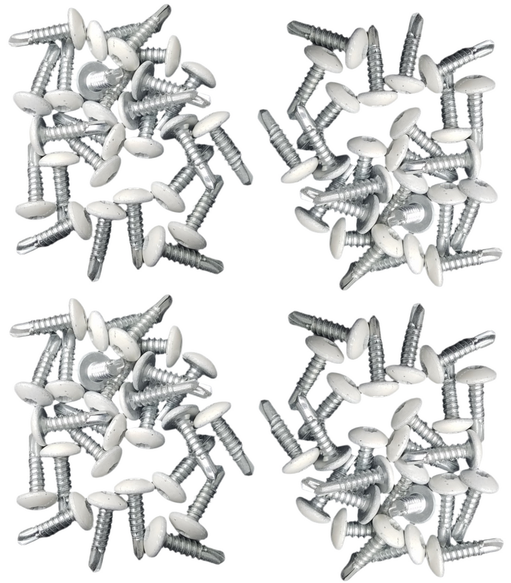#10 Head 3/4" Truss Octa Drive T-3 Bit Self Tapping Cargo Screw Plated G2 AND PAINTED 9000 WHITE (1034TOT3-G29000X100)