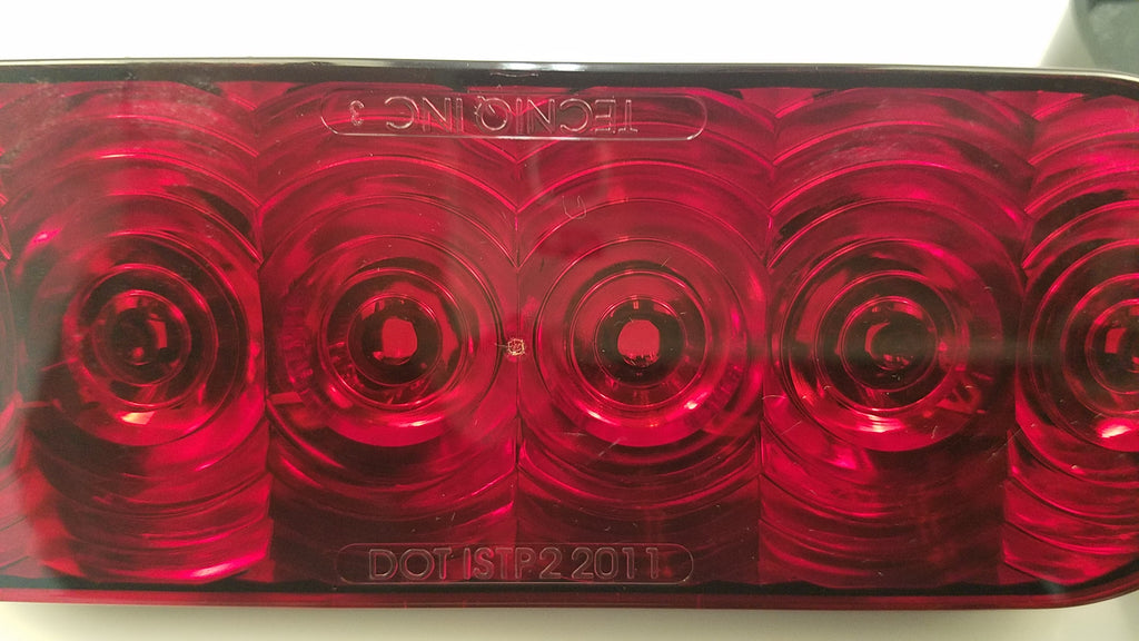 6" Oval Red LED Trailer Stop Turn Tail Light Box Kit – Steel Housing w/ License Plate Holder (LBK6-LIC-R)