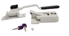 White Swivel Cam Bar Trailer Latch Handle Door Cambar Cargo W/ White Lock (SCB-W2F-WHT)