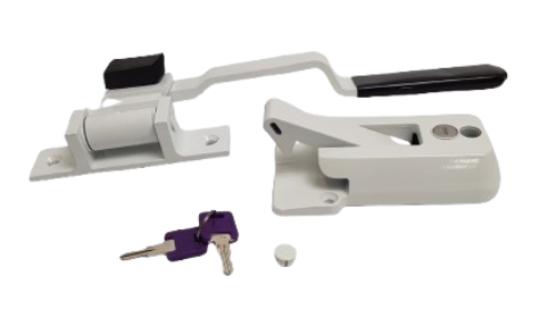 White Swivel Cam Bar Trailer Latch Handle Door Cambar Cargo W/ White Lock (SCB-W2F-WHT)