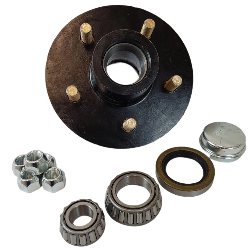 SPECIAL SHORT Idler Hub 2500# Trailer Axle 5 x 4.5 Uses 67048 11949 Bearing SL150 Seal Titan Dico (DX22XR-KIT)