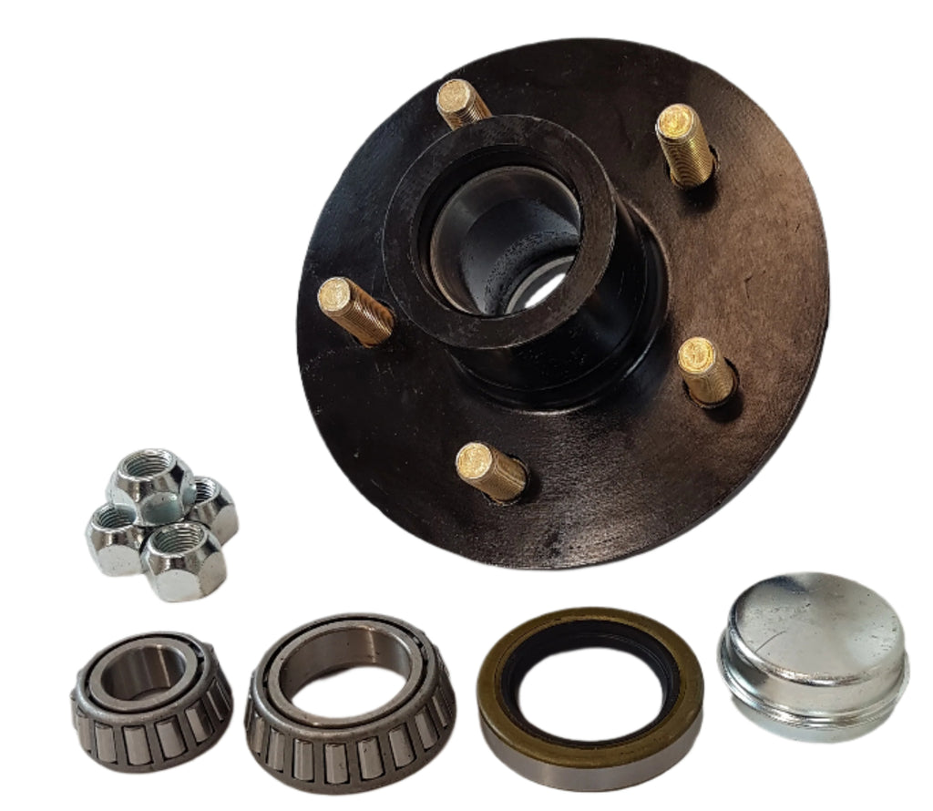 SPECIAL SHORT Idler Hub 2500# Trailer Axle 5 x 4.5 Uses 67048 11949 Bearing SL150 Seal Titan Dico (DX22XR-KIT)