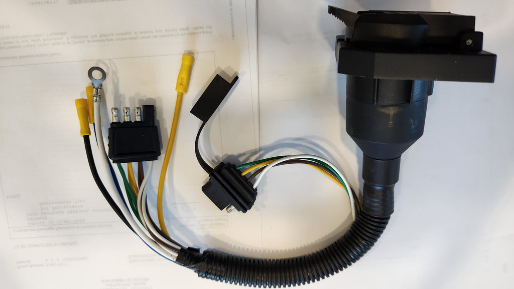 Truck 7 way +/4way trailer plug to use with standard 4 way plug to add brakes (F7K4)