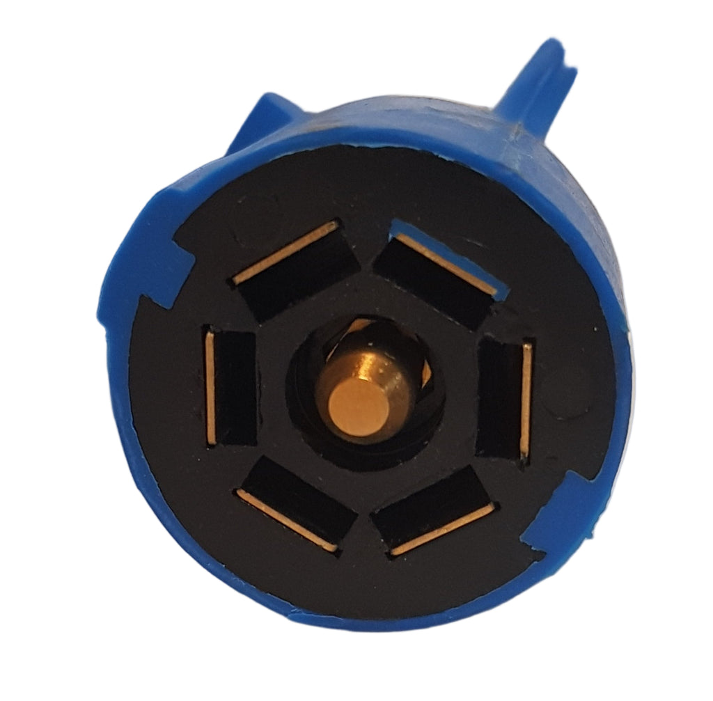 7 Way Molded 6' Trailer Wire Light Plug Cord Brass Connectors RV Blade Camper (J-7067-WH)