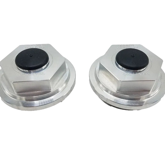Two - Billet Aluminum Oil Bath Trailer Caps 2.875"-12 Thread with Wrench (21-35-BILLET-WRENCH-KITX2)