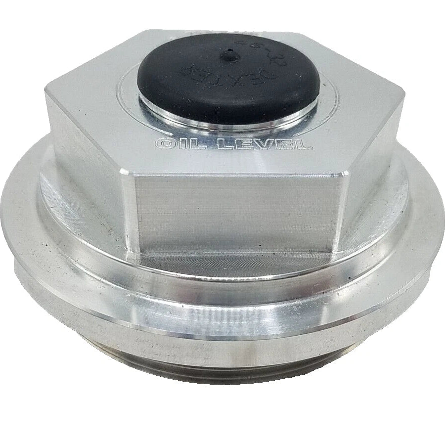 Four - Billet Aluminum Trailer Oil Bath Caps 4"-12 Thread with Wrench (21-36-BILLET-WRENCH-KITX4)