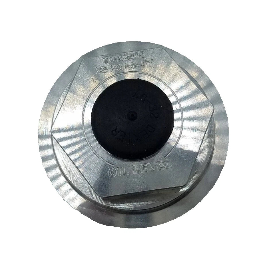 Four - Billet Aluminum Trailer Oil Bath Caps 4"-12 Thread with Wrench (21-36-BILLET-WRENCH-KITX4)