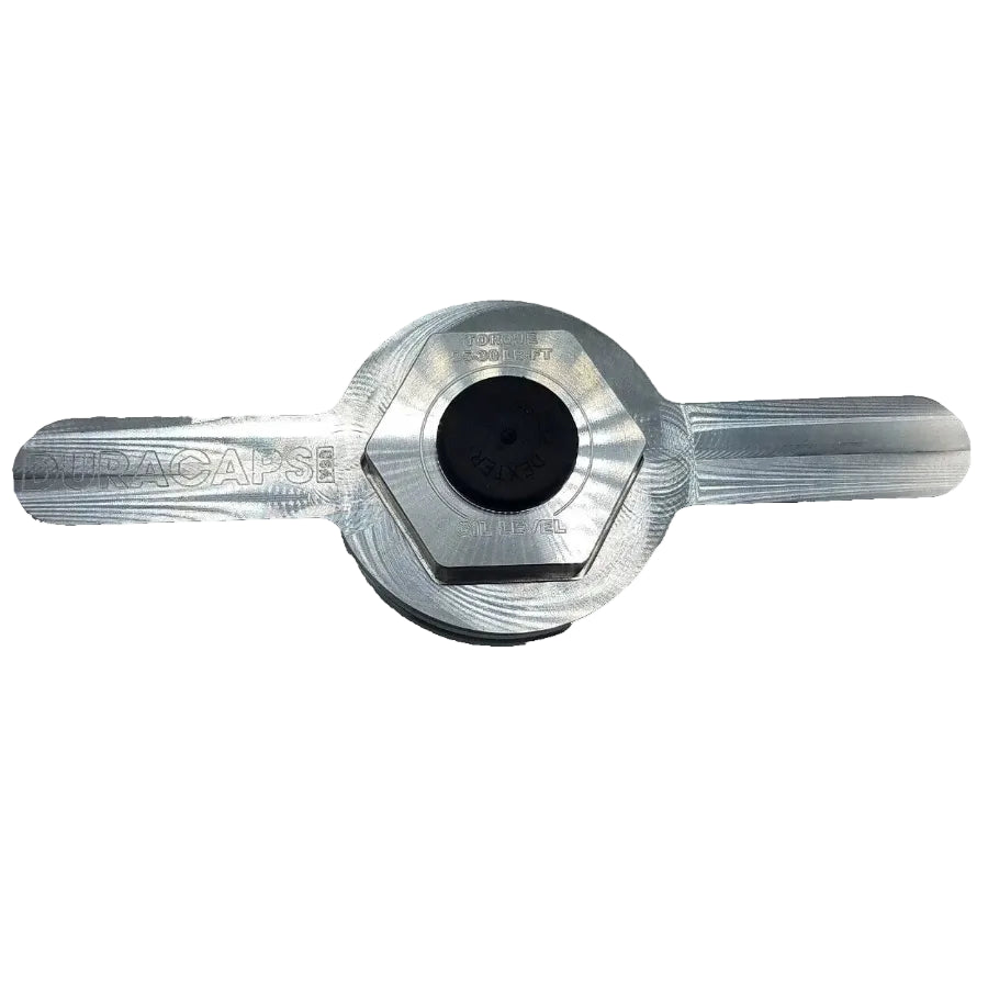 Four - Billet Aluminum Trailer Oil Bath Caps 4"-12 Thread with Wrench (21-36-BILLET-WRENCH-KITX4)