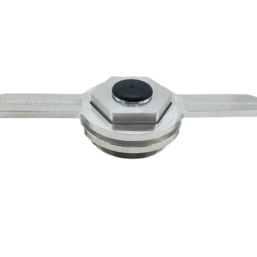 Four - Billet Aluminum Trailer Oil Bath Caps 4"-12 Thread with Wrench (21-36-BILLET-WRENCH-KITX4)