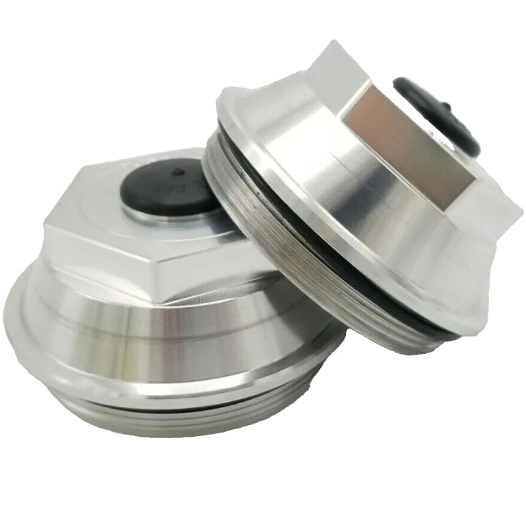 Two - Billet Aluminum 3.5" Oil Bath Caps – 21-88 Style – 10K General Duty Trailer Axles (21-88 Billet-KITx2)