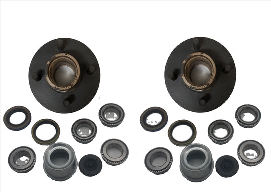 2X Idler Hub, 2000#, 4 x 4, Dexter, 1/2" Stud, Cupped & Studded (008-091-05-KITX2)