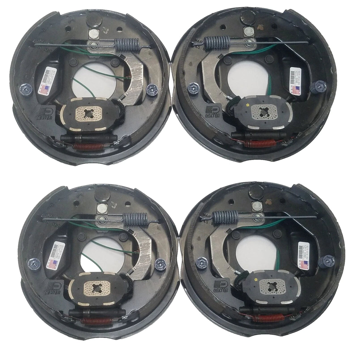 4 x DEXTER 3500# Trailer Axle Brake 10"x2.2" Electric Backing plate Complete (23-26 + 23-27-LOTOF2)
