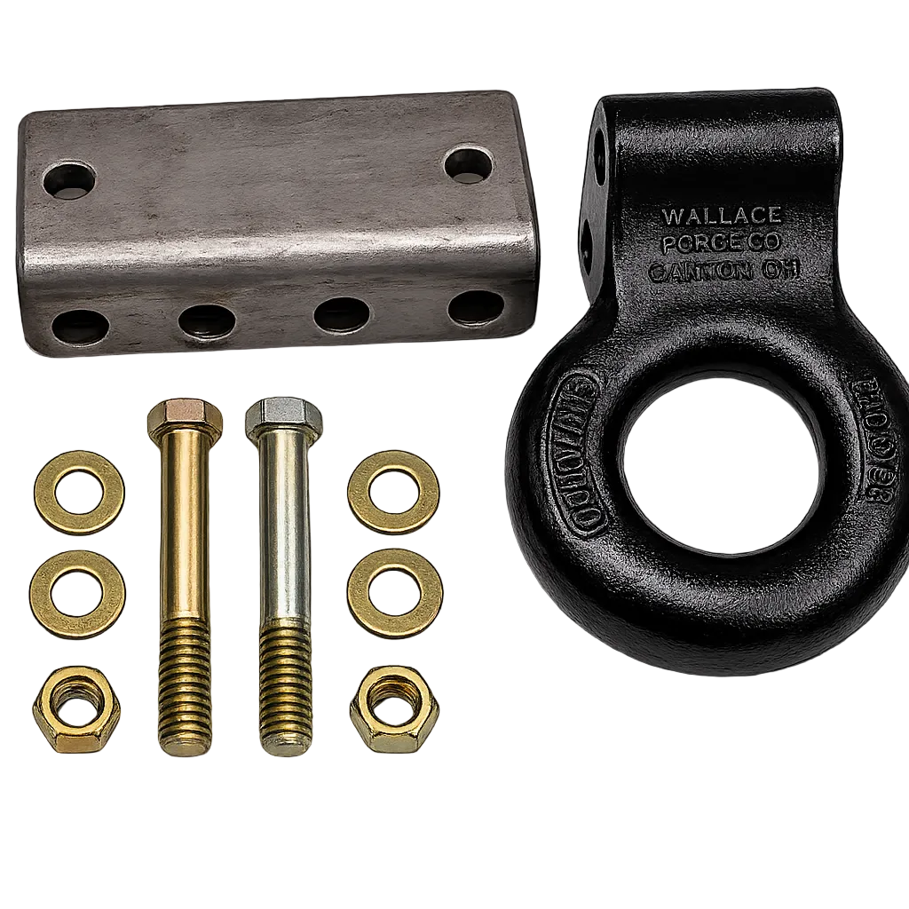 Heavy Duty Adjustable 2.5" Forged Pintle Ring with Channel 30000# 30K Heavy Duty (2374143E-C-KIT)