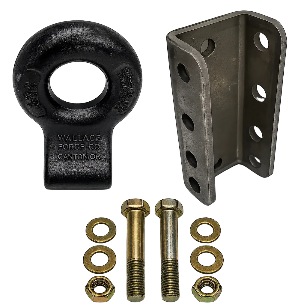 Heavy Duty Adjustable 2.5" Forged Pintle Ring with Channel 30000# 30K Heavy Duty (2374143E-C-KIT)