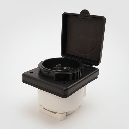 Epicord 30 Amp RV Shore Power Inlet - Black Twist Lock Motor Base Plug (277-000138)