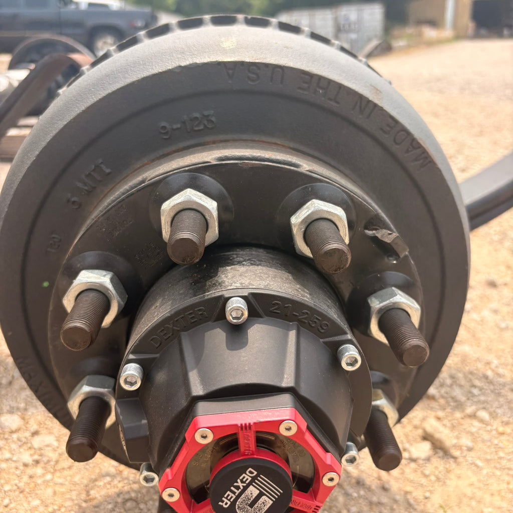 NEW Dexter 10,000 lb GD Front Trailer Axle - 73.5" HF - 46" SC - Underslung - Electric Brakes - 8 Lug